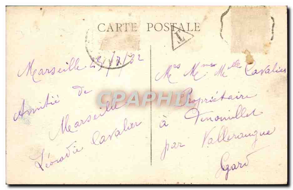CPA Marseille La Corniche Baie du Prophete — Verso