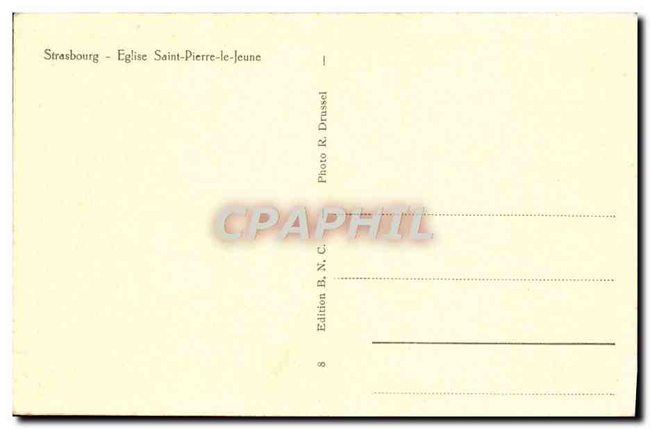 CPA Strasbourg Eglise Pierre le Jeune — Verso