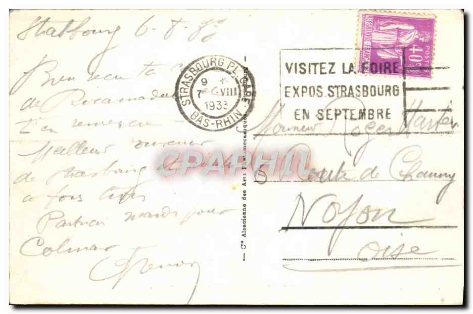 CPA Strasbourg La Petite France — Rückseite