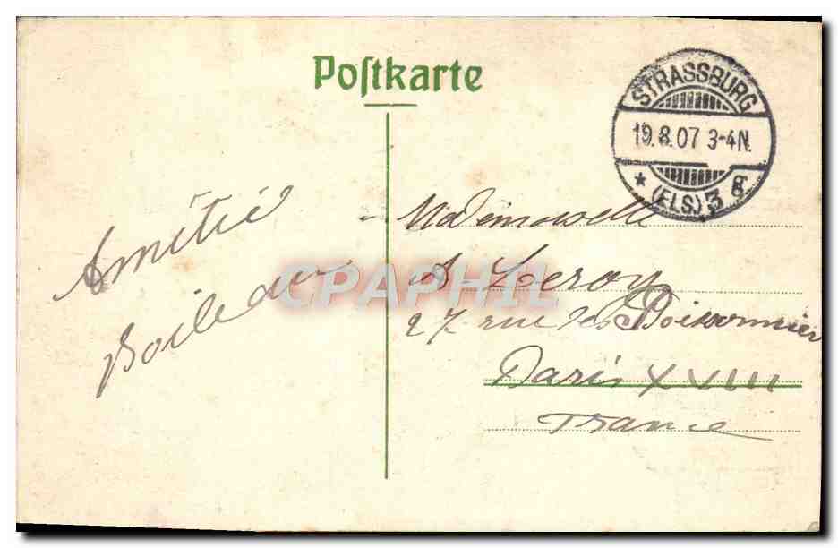 CPA Strasbourg Kammerzell — Rückseite