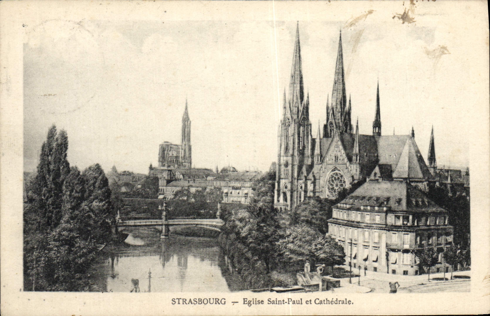 CPA Strasbourg Eglise Saint Paul et Cathedrale