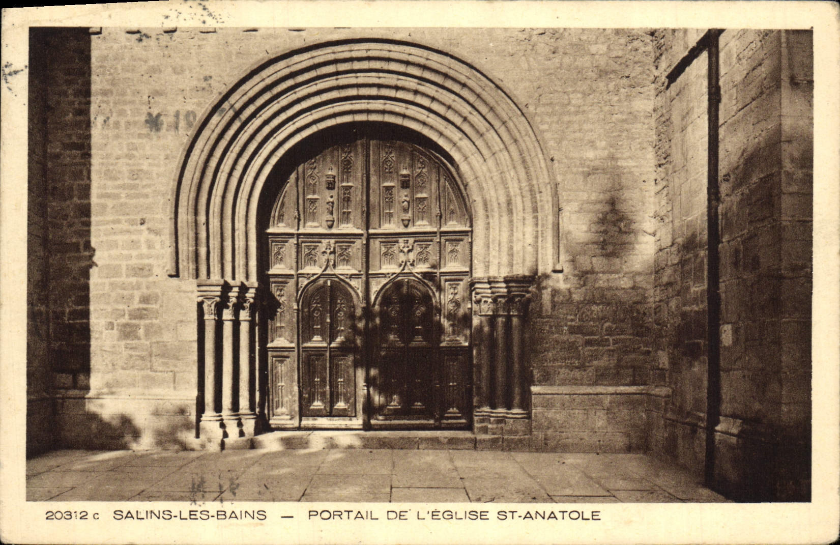 Salins-les-Bains — Portail de l'église Saint-Anatole — Braun & Cie, Imp. Dornach