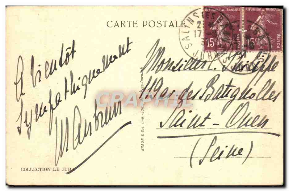 Salins-les-Bains — Portail de l'église Saint-Anatole — Braun & Cie, Imp. Dornach — Reverso