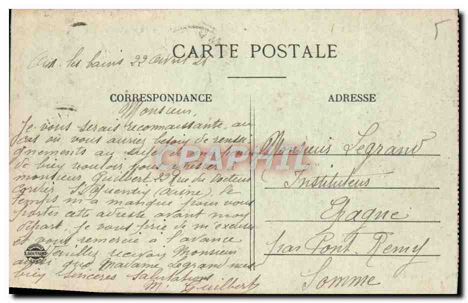 CPA Aix les Bains Vue Generale le Lac du Bourget — Rückseite