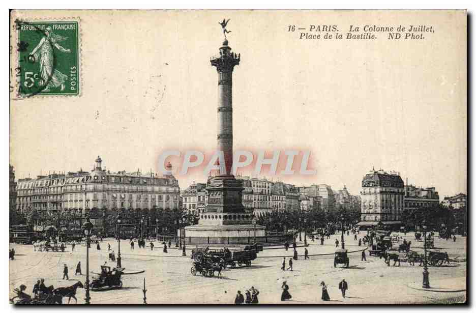 CPA Paris La Colonne de Juillet Place de la Bastille