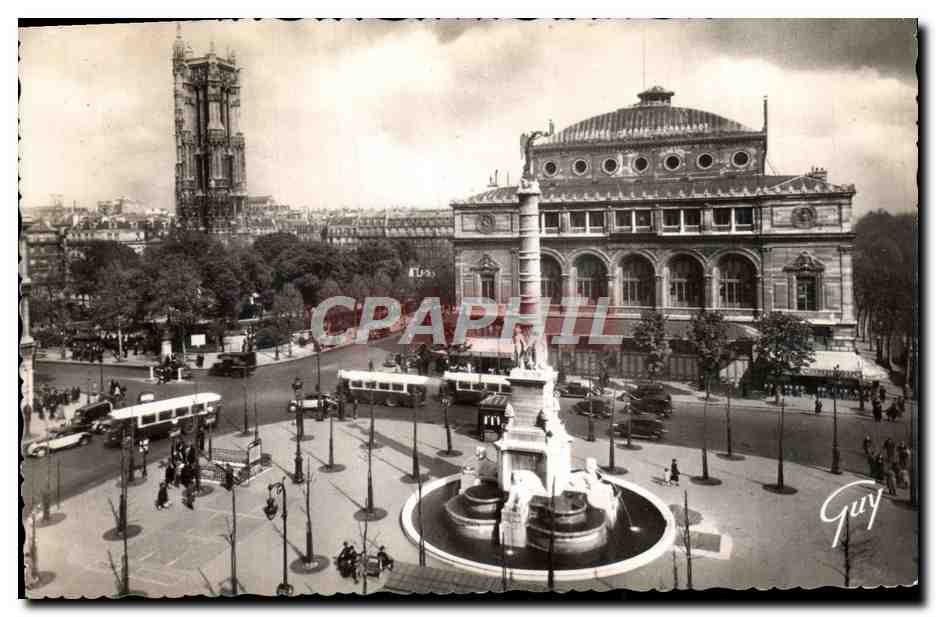 CPM Paris Et Ses Merveilles Place du Chatelet et la tour Saint Jacques de l'eglise Saint Jacques la Boucherie