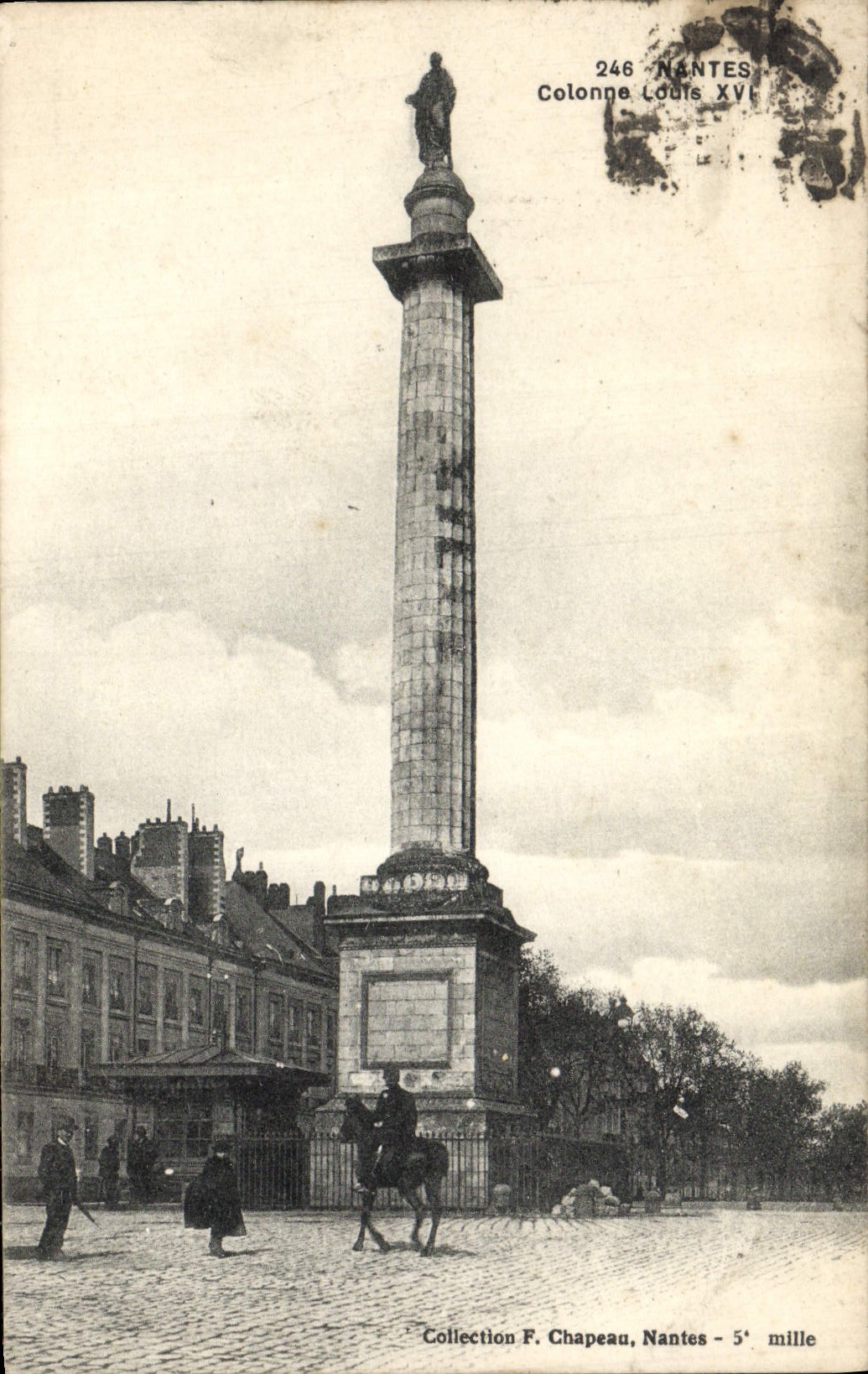 CPA Nantes Colonne Louis XV Cheval 