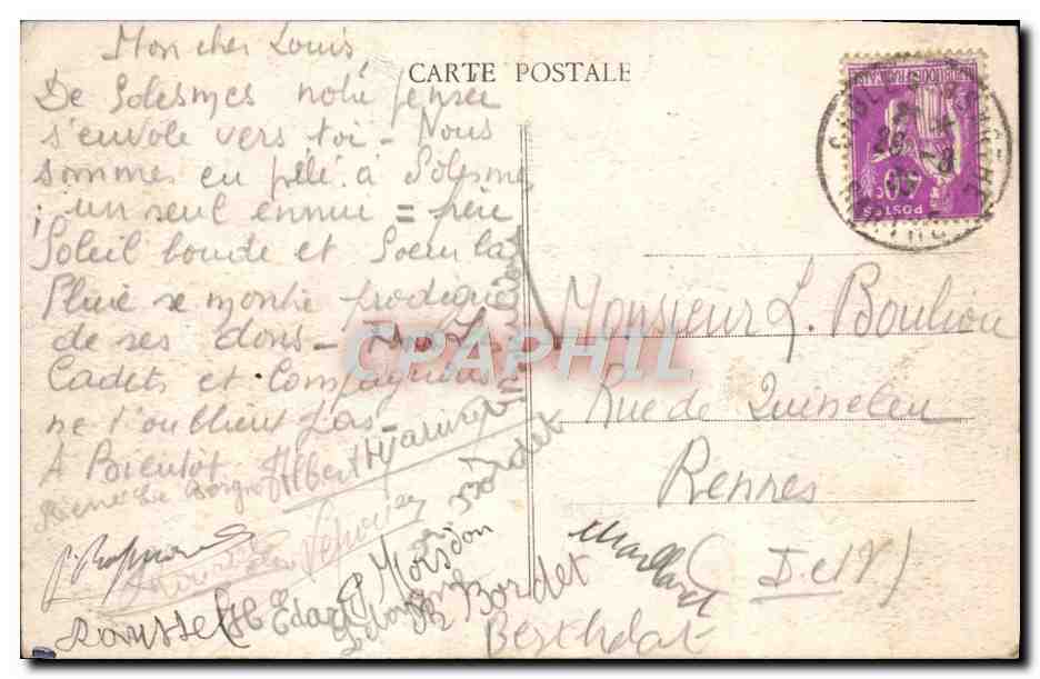 CPA Solesmes Vue Generale — Rückseite