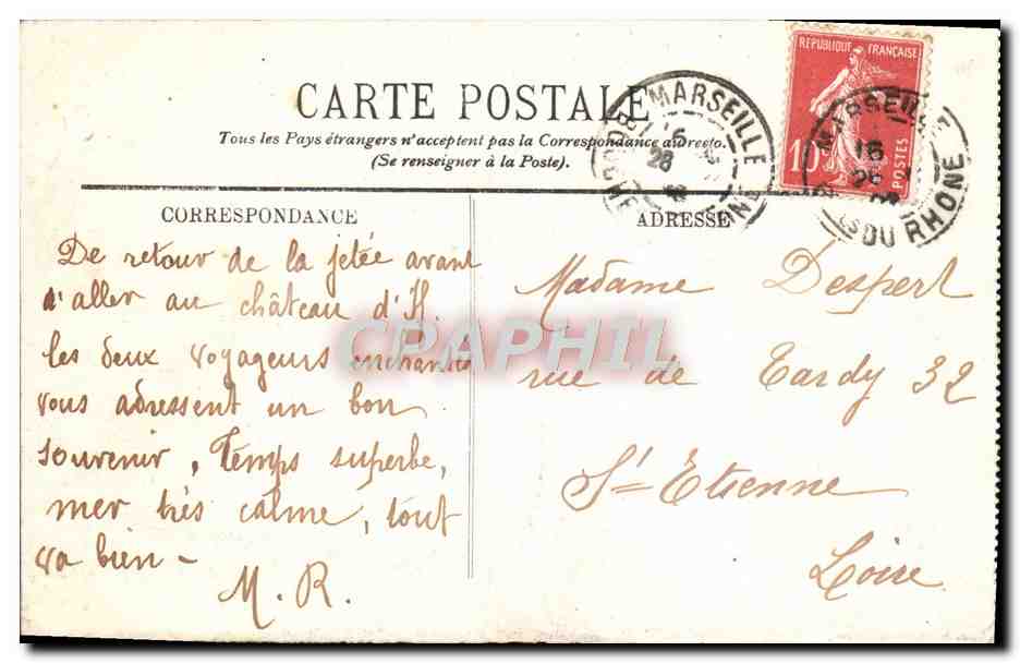 CPA Marseille Vue a Vol d'Oiseau — Rückseite