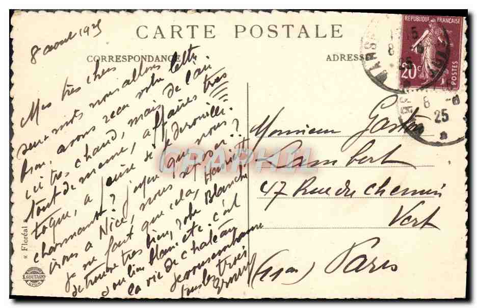 CPA Marseille La Rue de la Republique Bateaux Tramway — Verso
