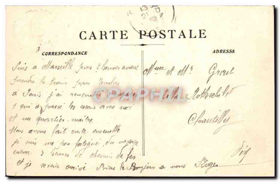 CPA Marseille Le Chateau d'If — Rückseite