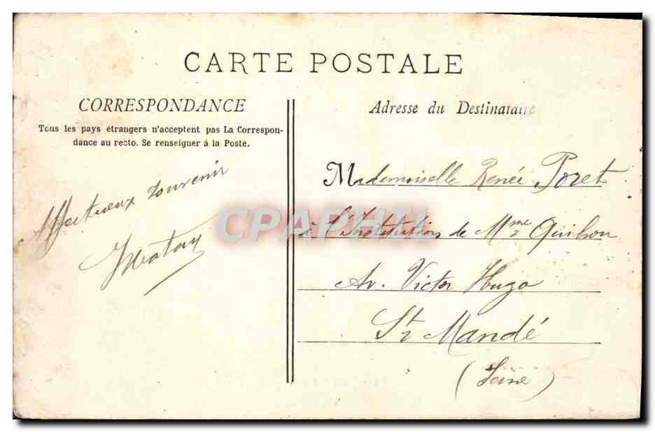CPA Marseille Le Chateau d'If — Rückseite