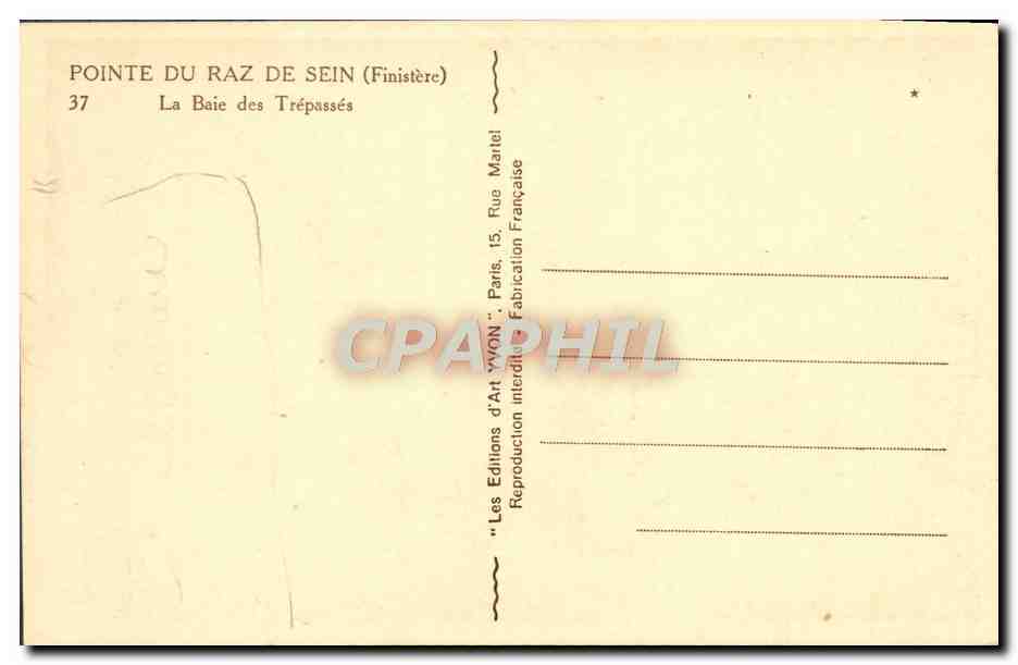 CPA Pointe Du Raz De Sein La baie des Trepasses — Rückseite