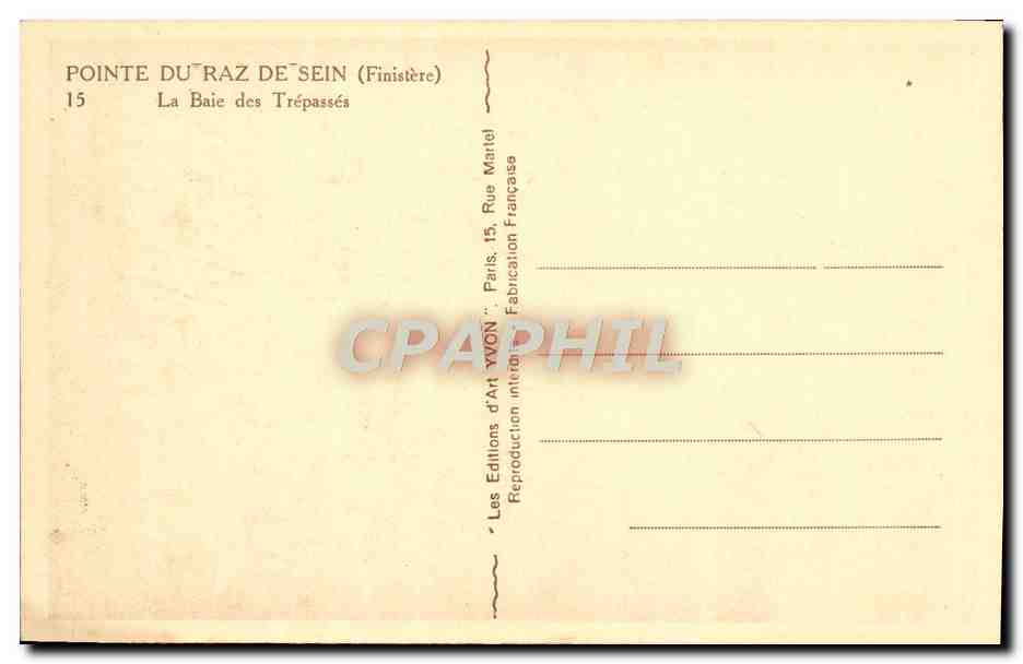 CPA Pointe Du Raz De Sein La Baie des Trepasses — Rückseite