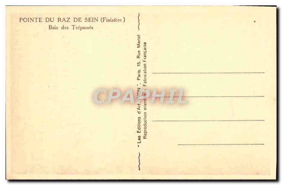 CPA Pointe Du Raz De Sein La Baie des Trepasses — Verso