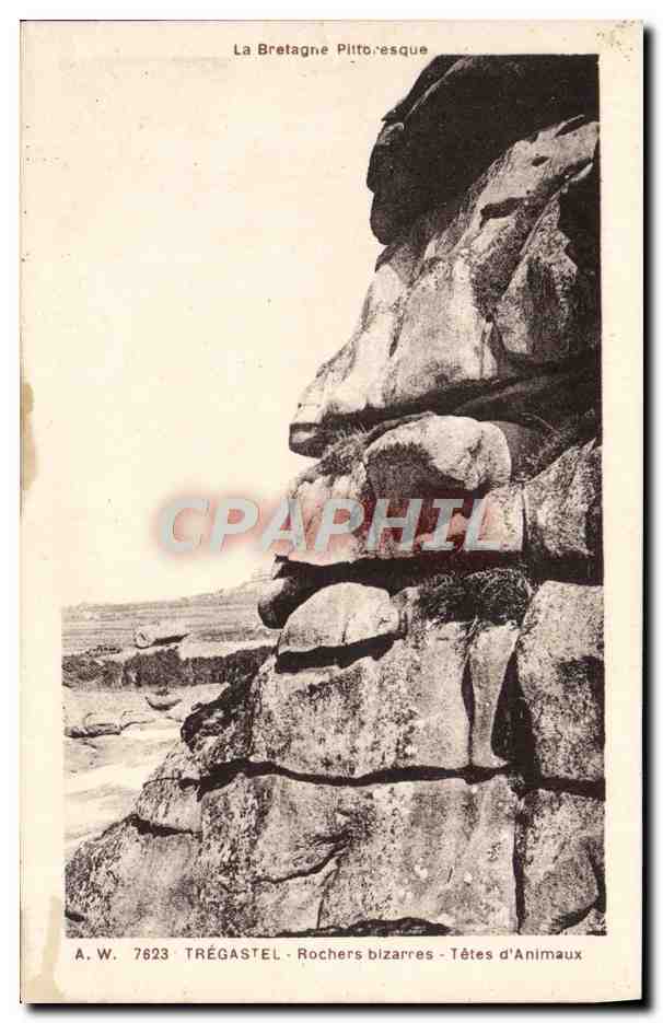 Trégastel - Rochers bizarres - Têtes d'Animaux — A.W. 7623