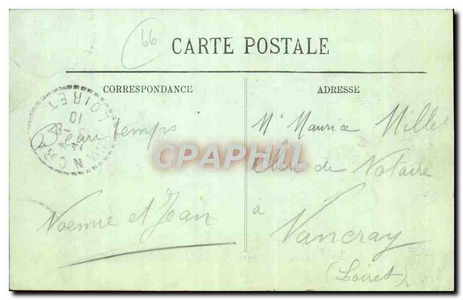 CPA Biarritz Le Rocher de Basta — Verso