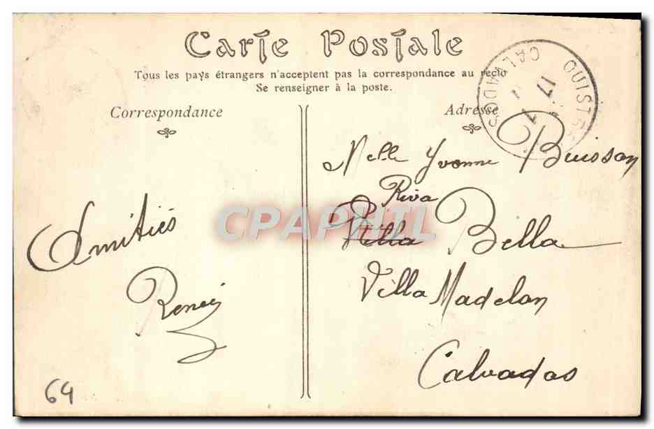 CPA Biarritz Rocher de la Vierge Par Mer agitee — Verso