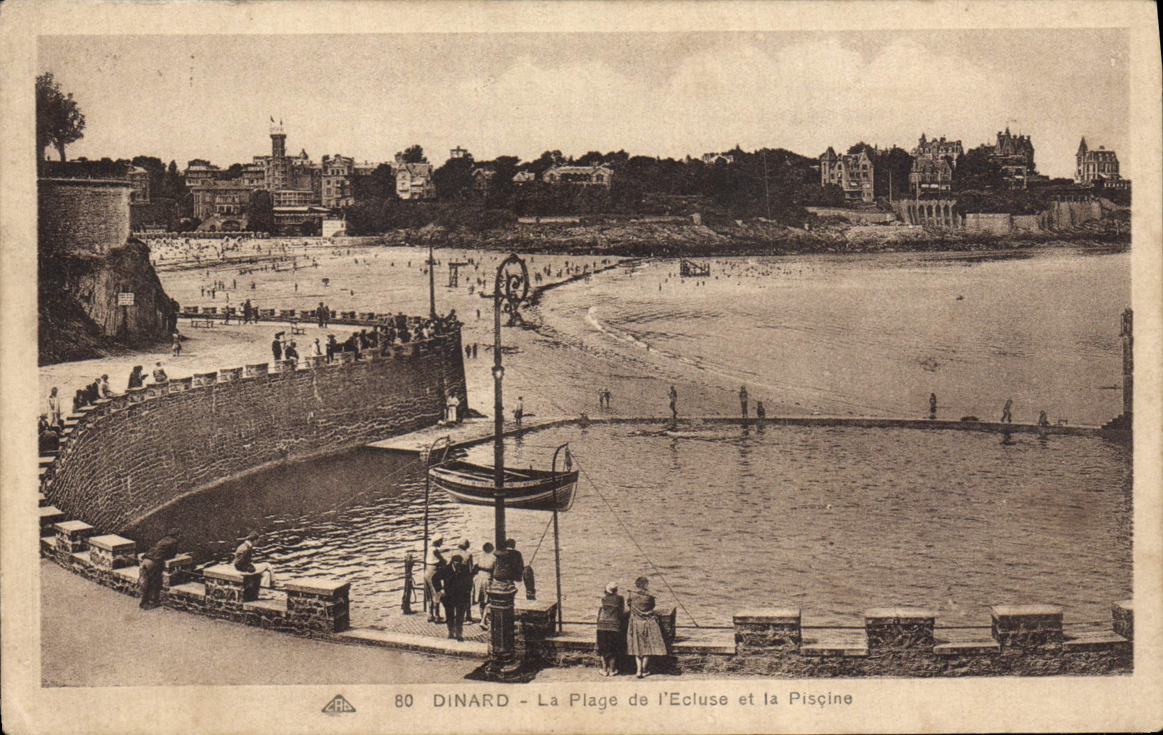 Dinard - La Plage de l'Ecluse et la Piscine — éditeur A.P.A. n°80