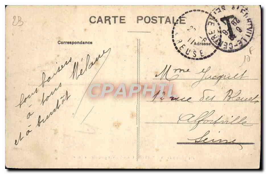 Camp de LA COURTINE (Creuse) — Vue générale des Tentes — Éditeur PM, n° 465 — Verso