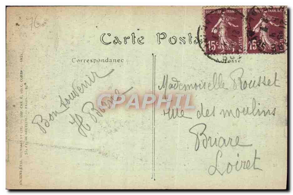 CPA Le Ha La Place Gambetta et le Bassin du Commerce Bateaux — Rückseite