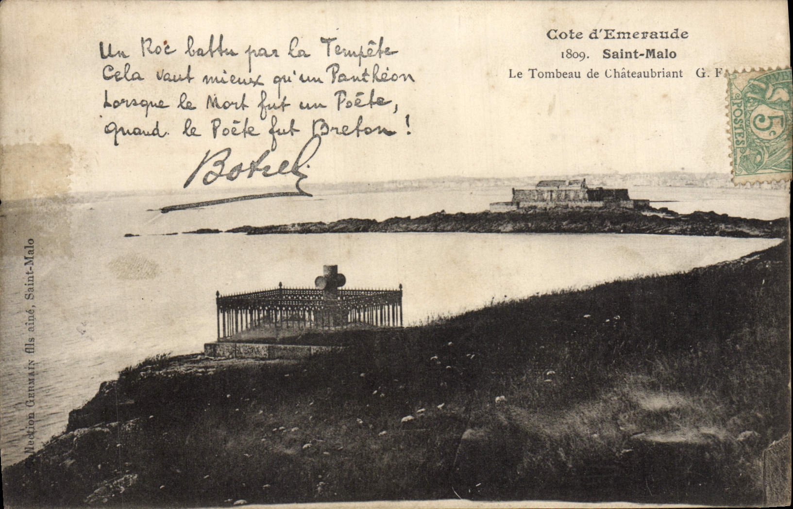 Côte d'Émeraude — Il Tomba di Châteaubriant — G. F. — 1889