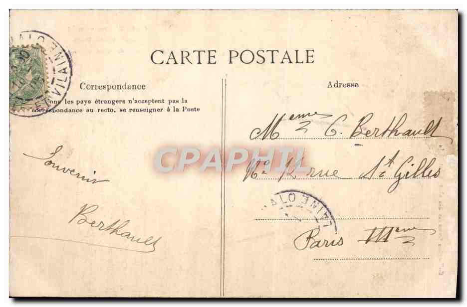 Côte d'Émeraude — Il Tomba di Châteaubriant — G. F. — 1889 — Verso