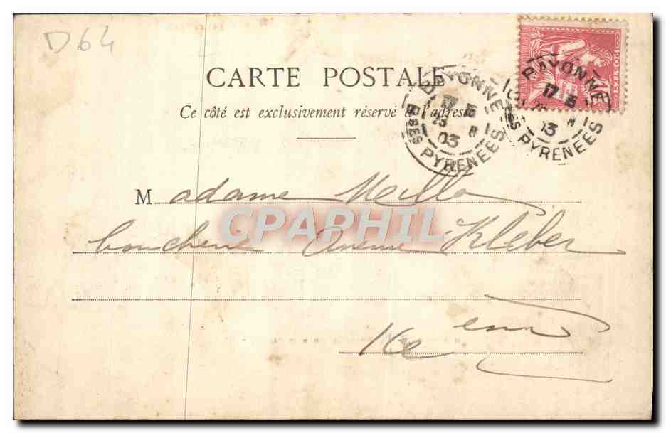 CPA Biarritz Le Phare Grande Plage — Rückseite