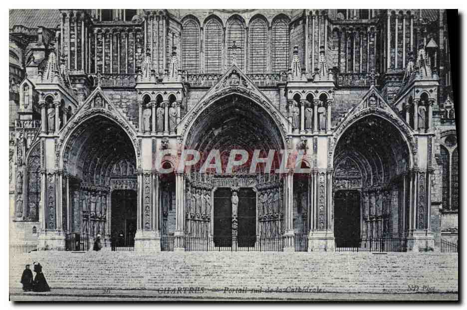 CPA Chartres Portail de la cathedrale