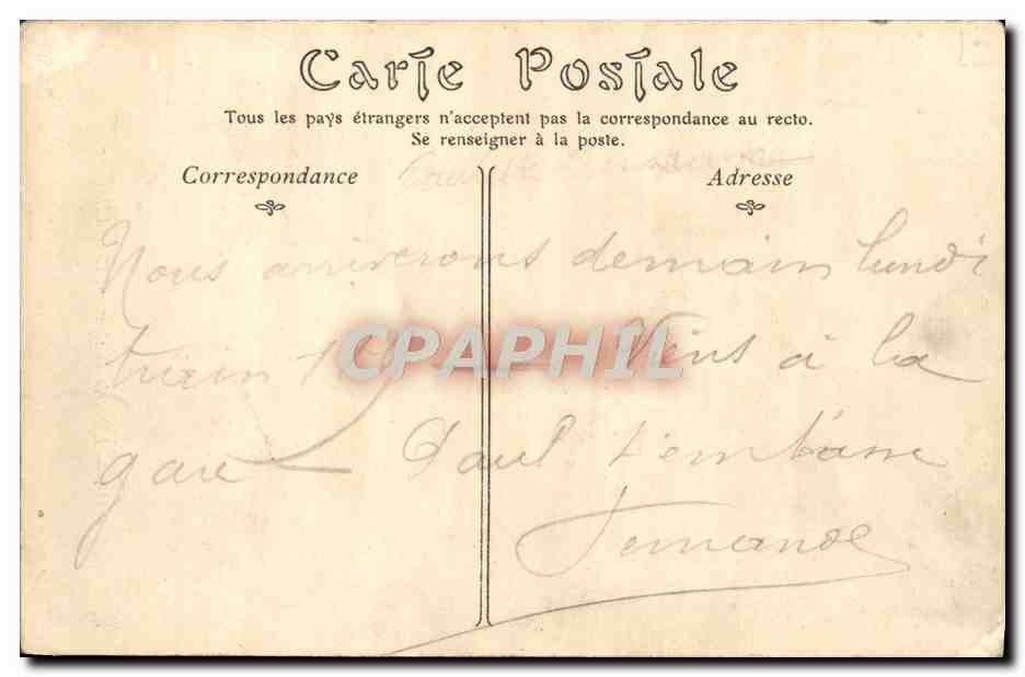 CPA Pau L'Entree du Chateau Cour d'Honneur  — Verso