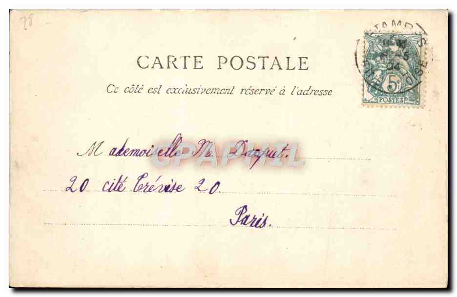 CPA Versailles Grille du Chateau et perspective de la place d'armes et de l'avenue de Paris — Verso