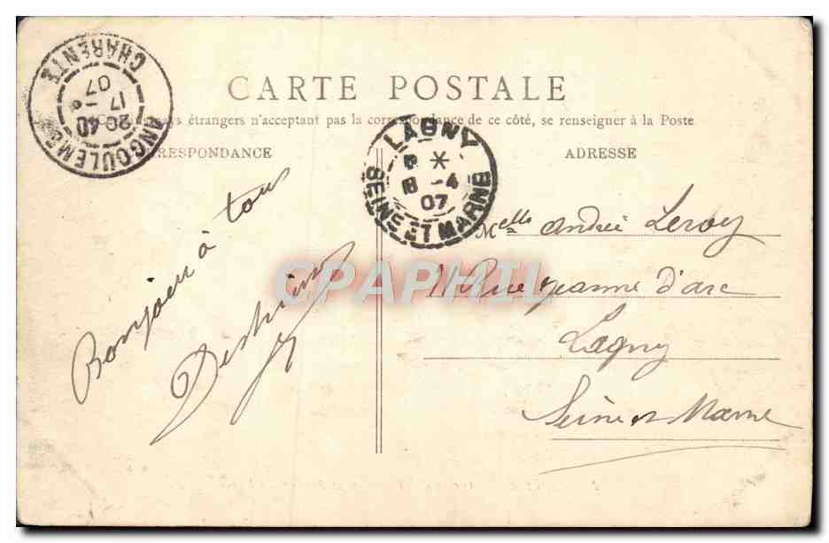 CPA Angouleme Promenade Beaulieu et Jardin du lycee — Rückseite