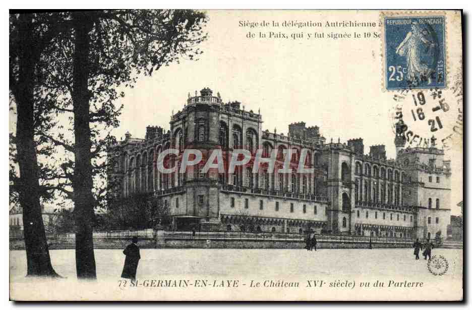 CPA St Germain en Laye Le Chateau vu du parterre