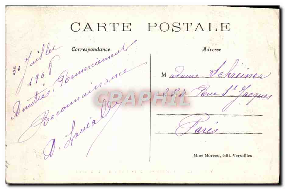 CPA Versailles Hameau de Marle Antoinette Le Boudoir  — Rückseite