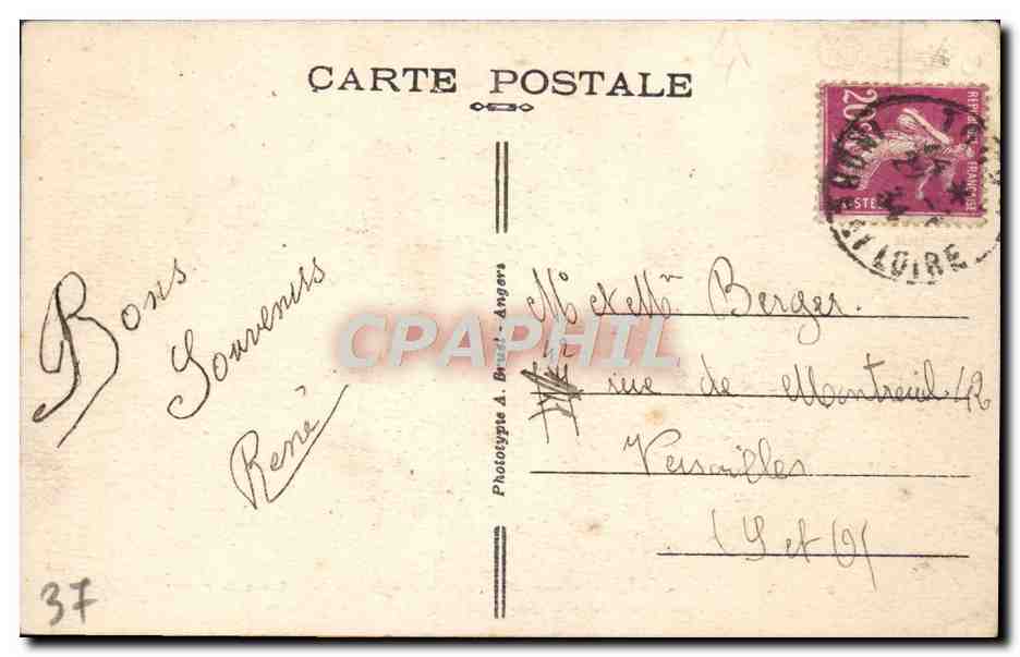 CPA Tours La Loire  — Verso