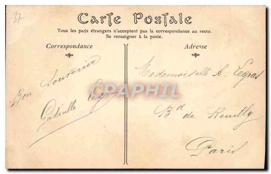 CPA Tours Le Portail de la Cathedrale  — Verso