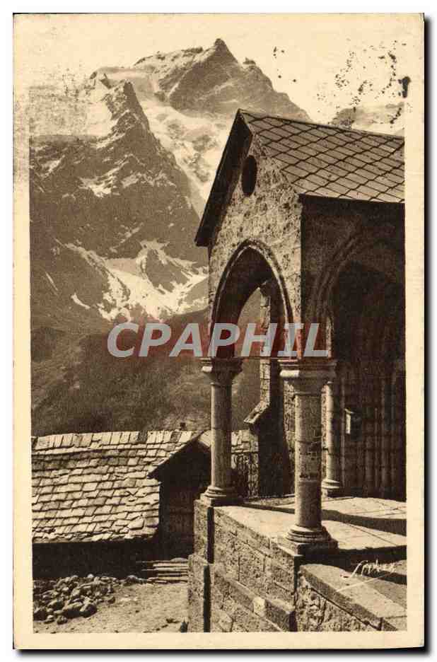La Meije (3.980 m) et le Porche de l'Église des Terrasses — Le Briançonnais Artistique