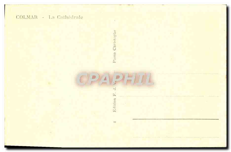 CPA Colmar La Cathedrale Enfants au puits — Rückseite