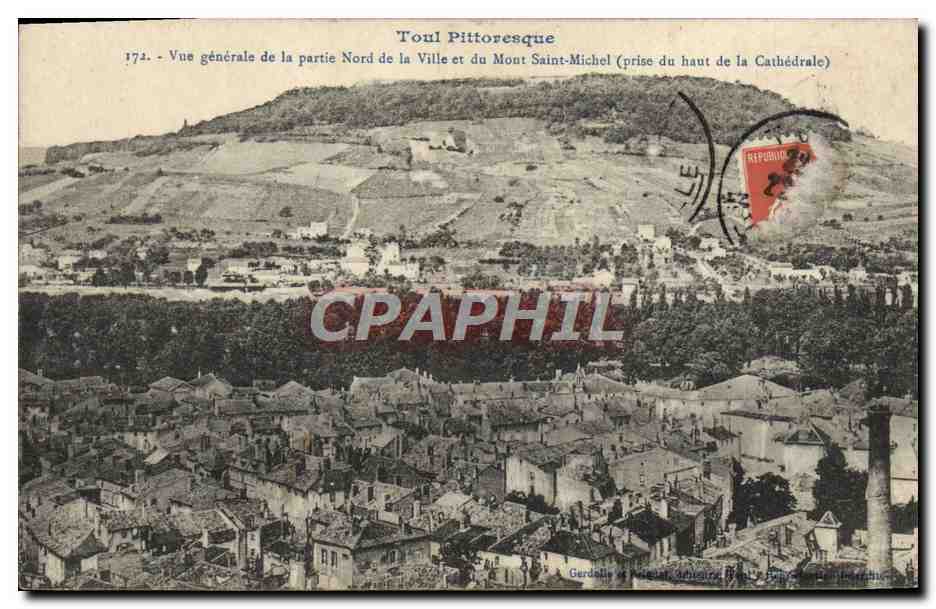 CPA Vue generale de la partie Nord de la Ville du Mont Saint Michel prise du haut de la cathedrale Toul 