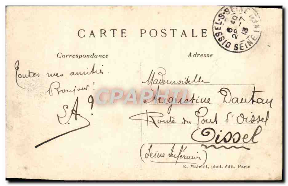CPA Vincennes Vue generale du Chateau  — Rückseite