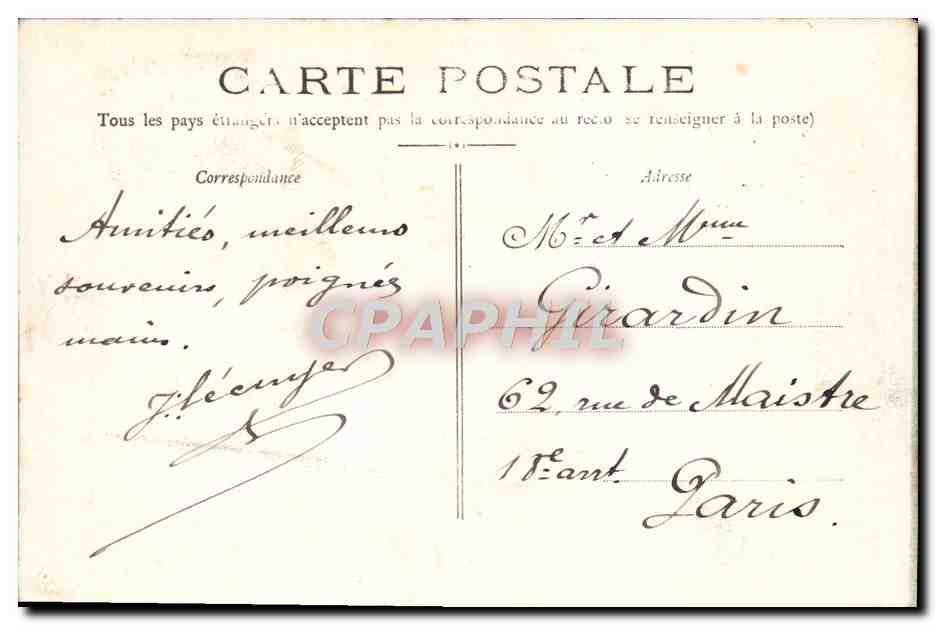 CPA Toulon Mourillon la Mitre  — Verso