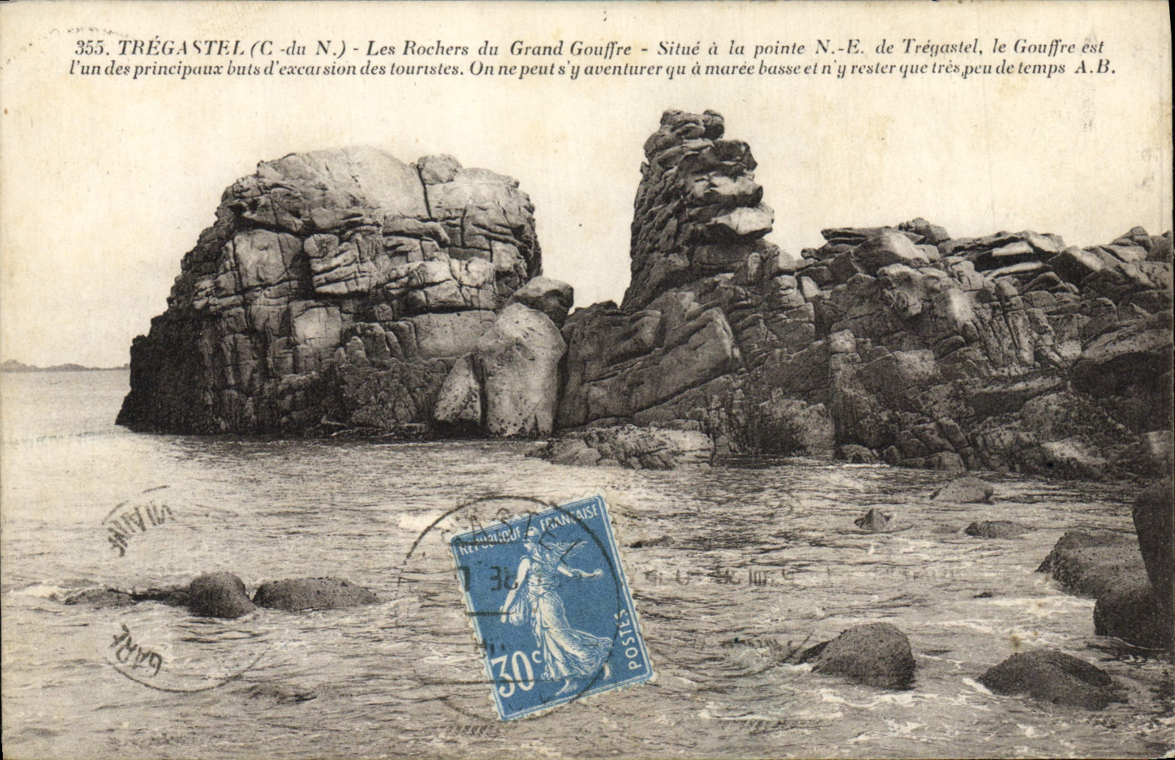 Trégastel (C.-du N.) — Les Rochers du Grand Gouffre — éditeur A.B. n°355