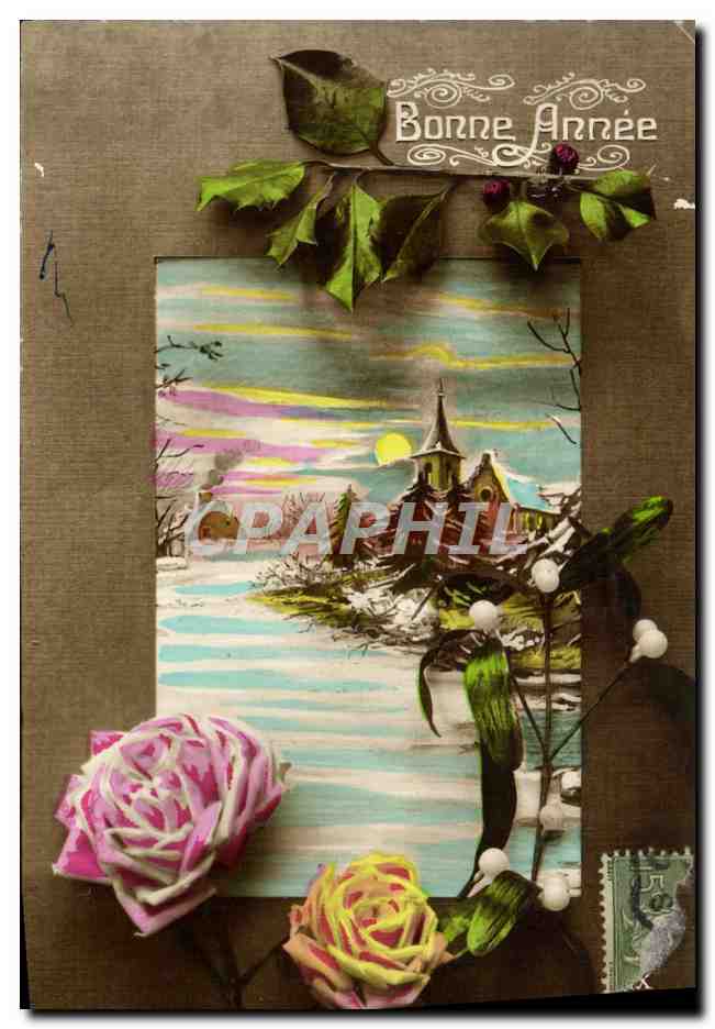 CPA Fantaisie Fleurs Bonne Annee 