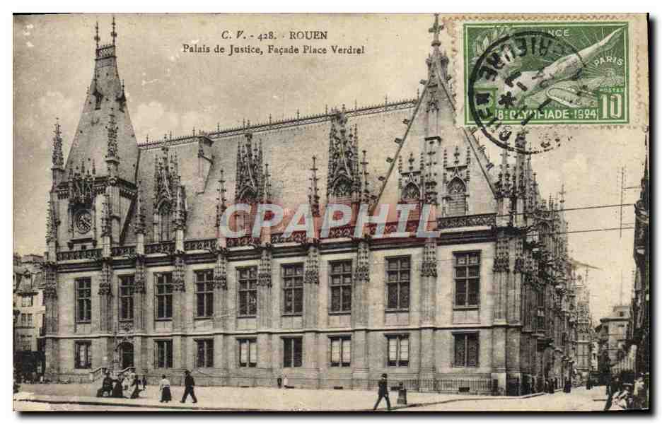 CPA Rouen Palais de Justice Facade Place Verdrel