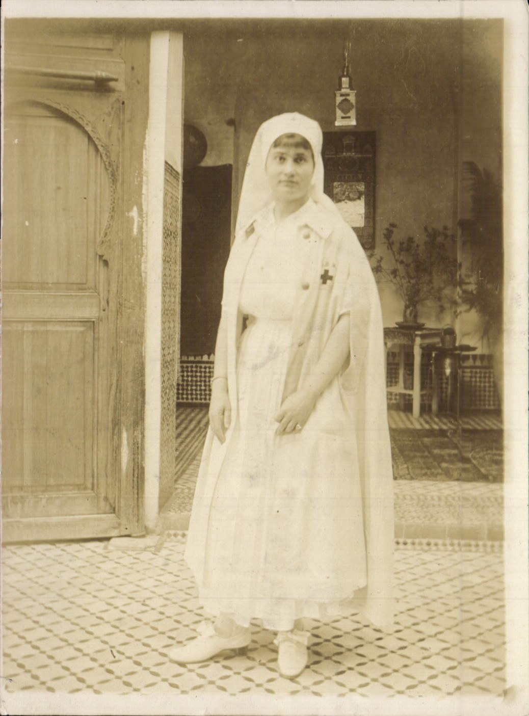 Photo Infirmiere Maroc Fez 1917 Croix Rouge