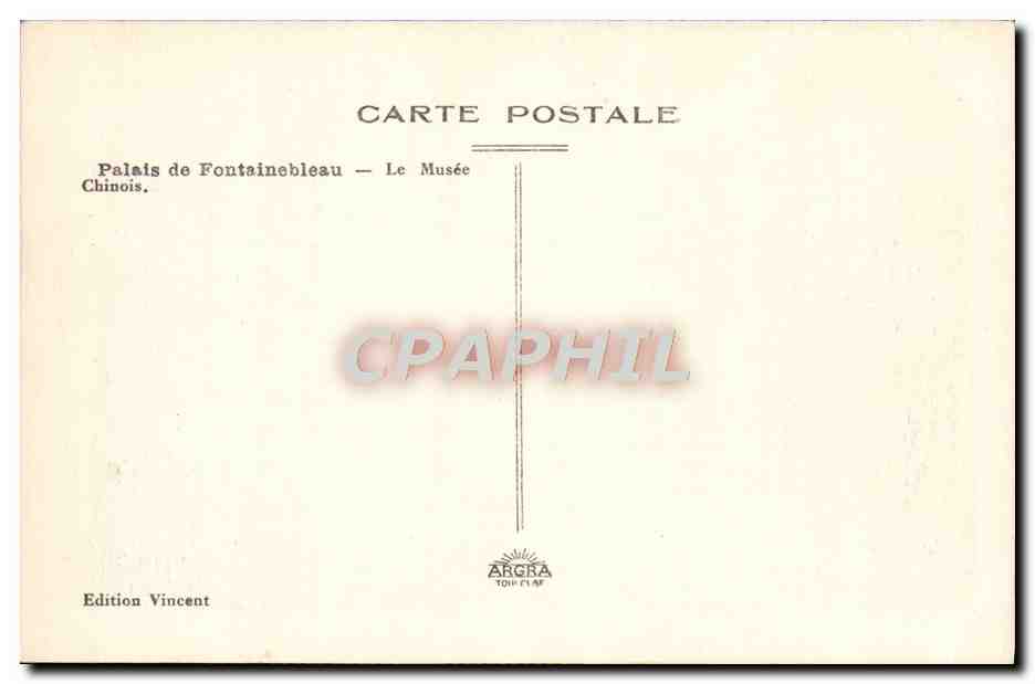 Palacio de Fontainebleau — El Museo Chino — Edición Vincent — Reverso