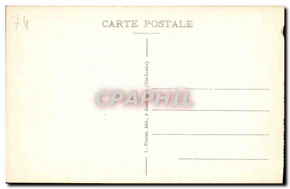 ÉVIAN-les-BAINS (Hte-Savoie) — L'Établissement Thermal — L. Faurraz, édit. — Verso