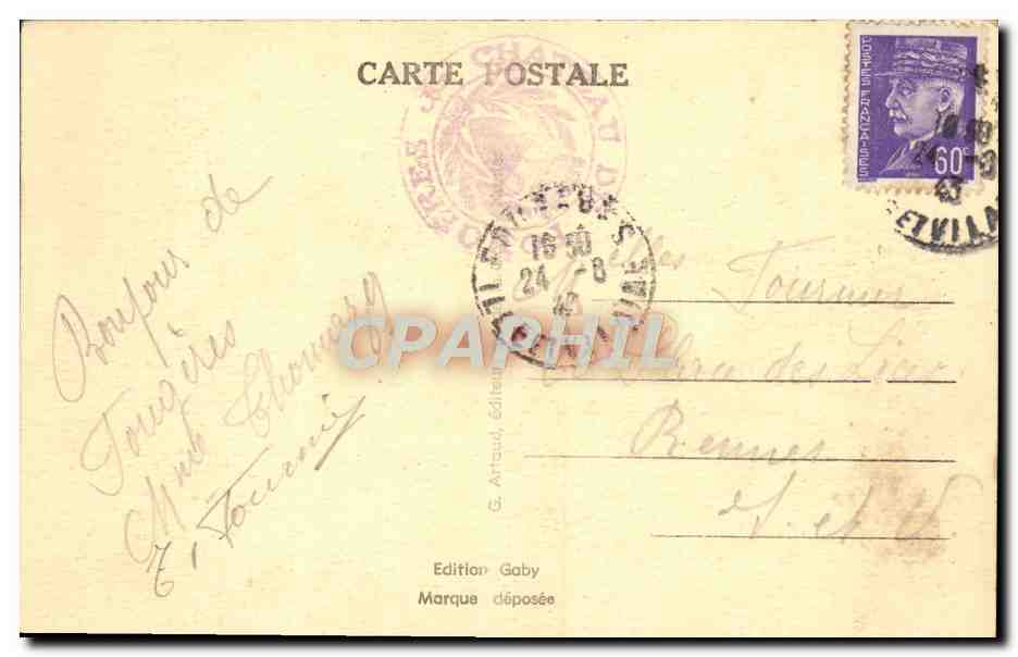 CPA Fougeres Tours Du Chateau — Verso