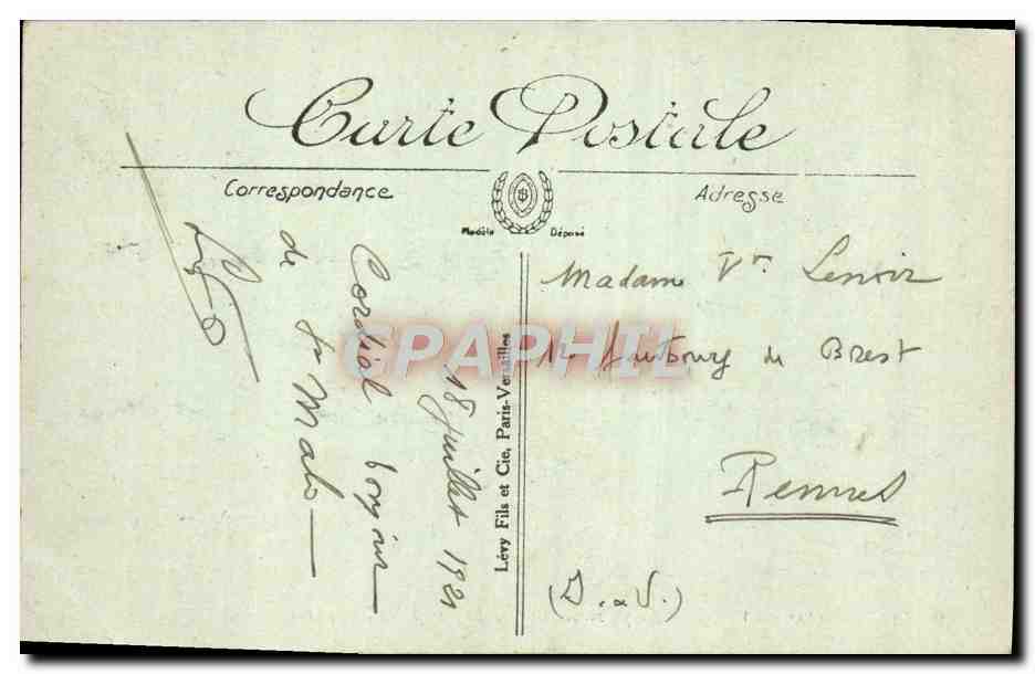 Saint-Malo — Vue générale prise du Grand Bey vers les Remparts — Léry Fils et Cie, Paris-Vernillet — Verso