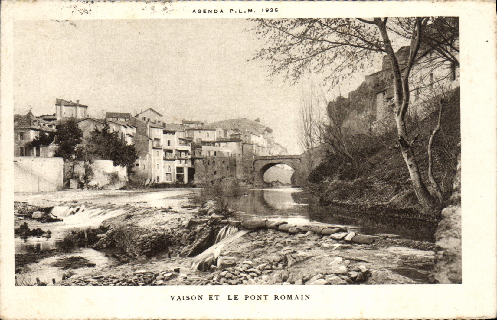 Antike Ansichtskarte Vaison und der römische Brücke
